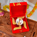 Om Swastik Diya Gift Box in Velvet Packaging for Diwali and Wedding Return Gifts