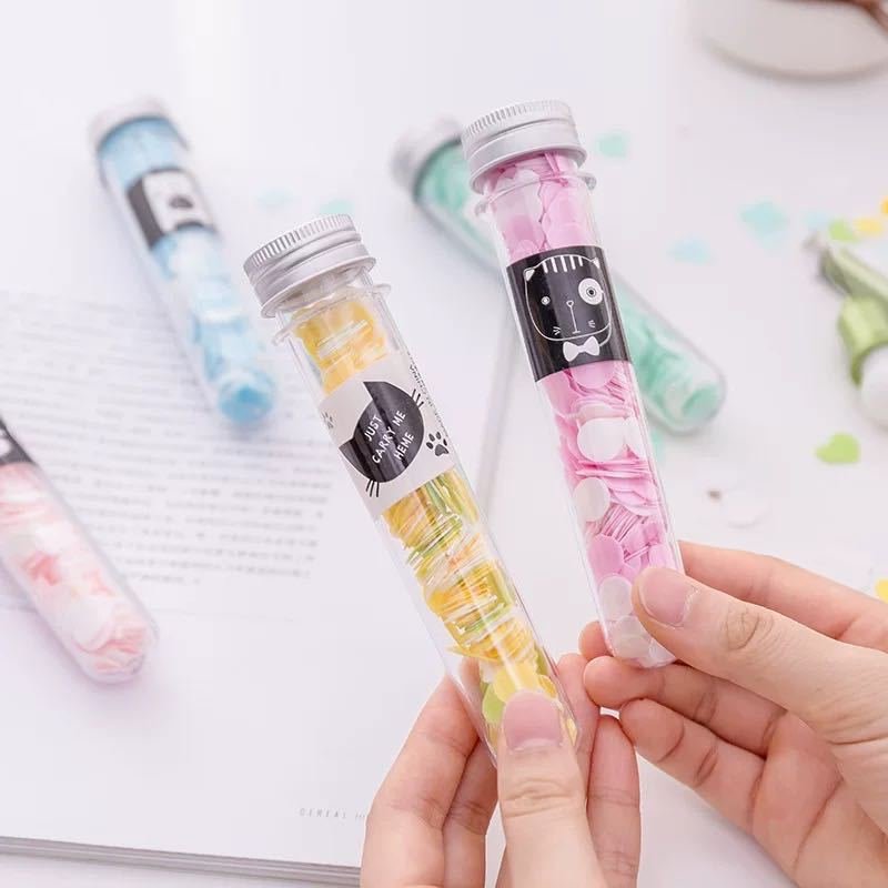 Flower Design Tube-Shaped Paper Soap – Perfect for Kids’ Birthday Return Gifts & Travel Essentials