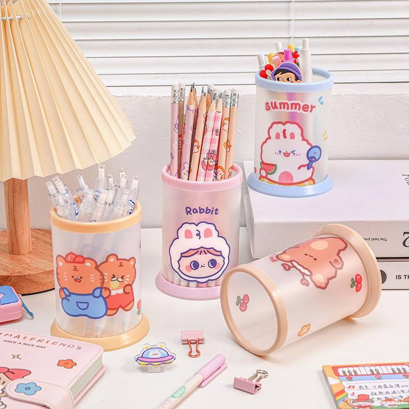Plastic Pen Stand Holder – Cute Cartoon-Themed Desk Organizer | Kids Birthday Return Gift