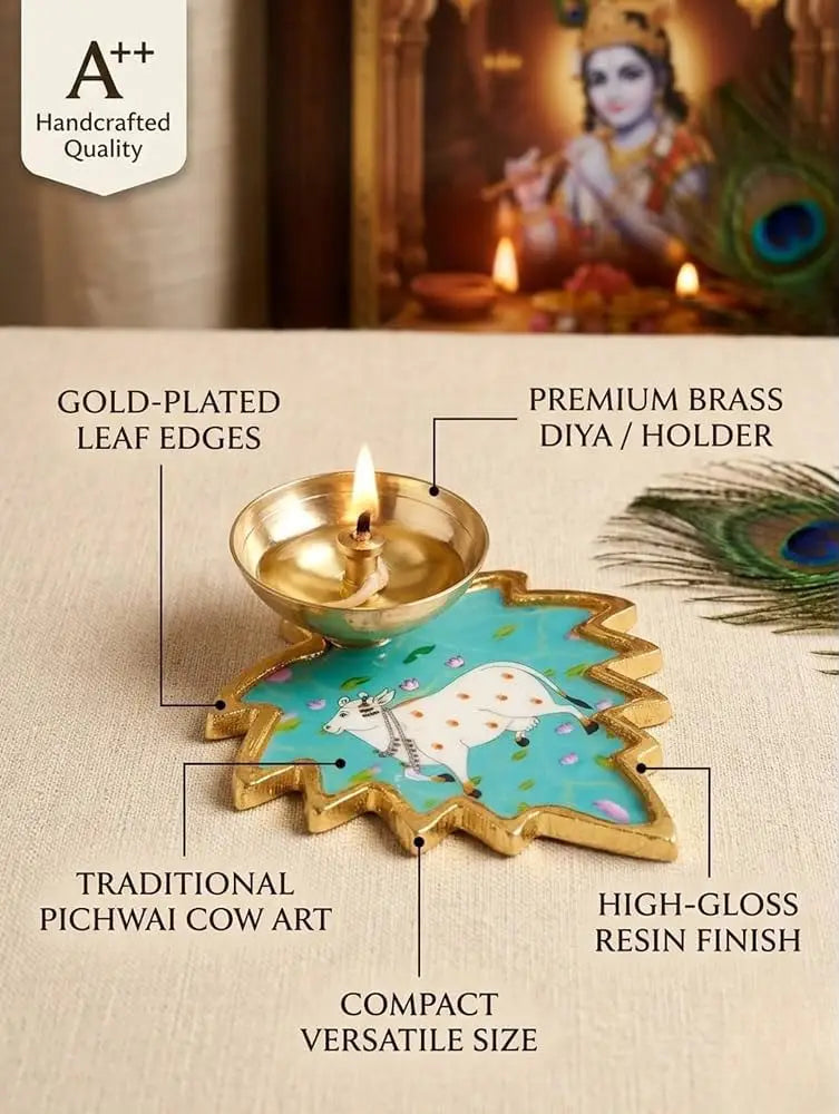 Pichwai diya boxed return gift