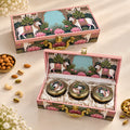 Pichwai print 3 jar premium dry fruit gift box by Wrap Shap