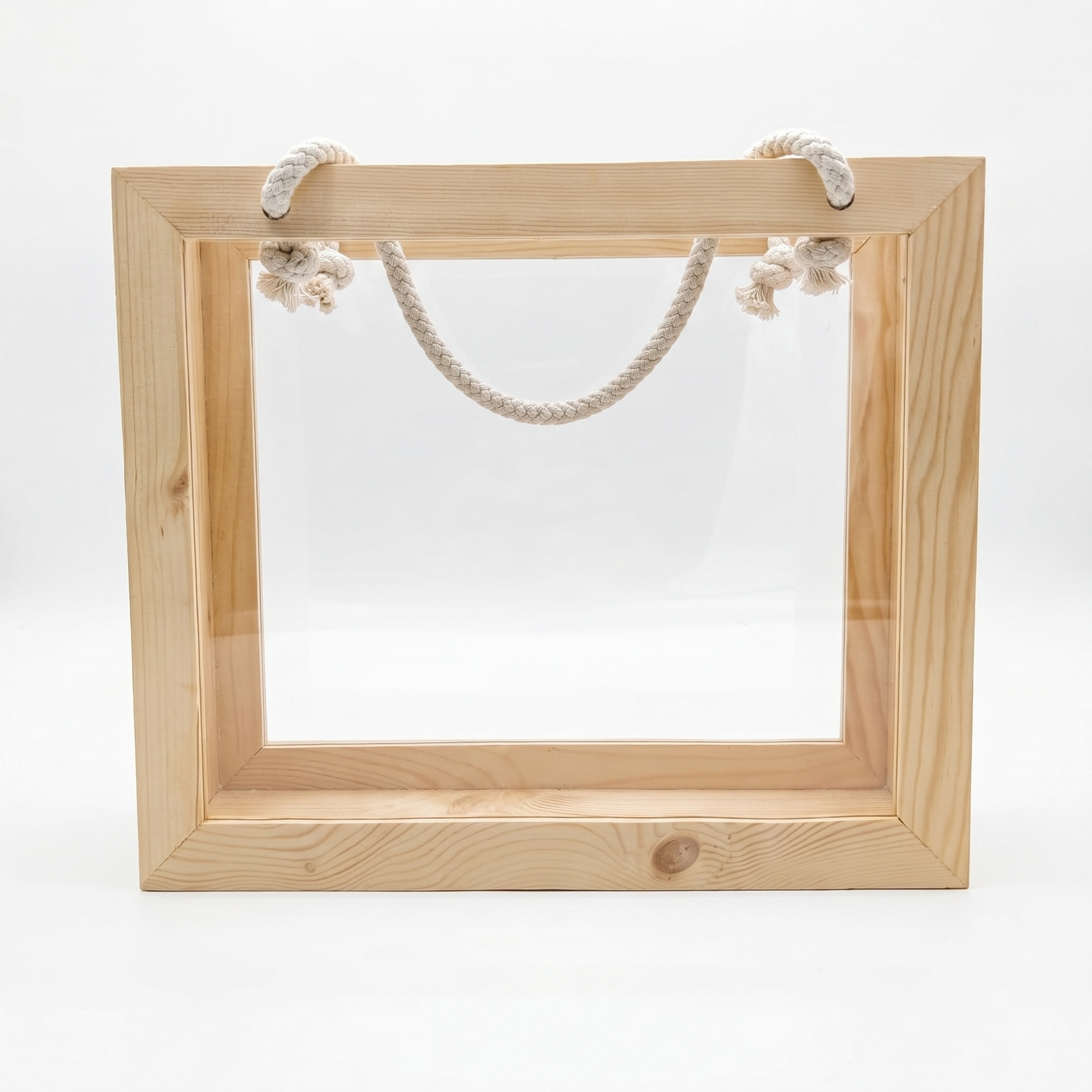 14x4x12 inch pinewood basket with front and back acrylic panels for premium gifting and hamper packaging