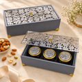 Premium Three Jar Dry Fruit Gift Box with Acrylic Top by Wrap Shap