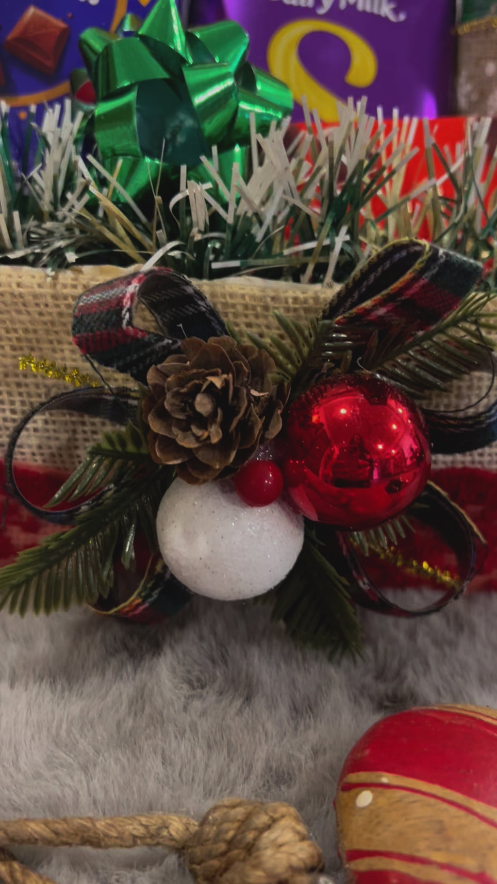 Festive Christmas Hamper – Snowman Showpiece, Open Secret Cookies, Decorative Candle & Cadbury Chocolates