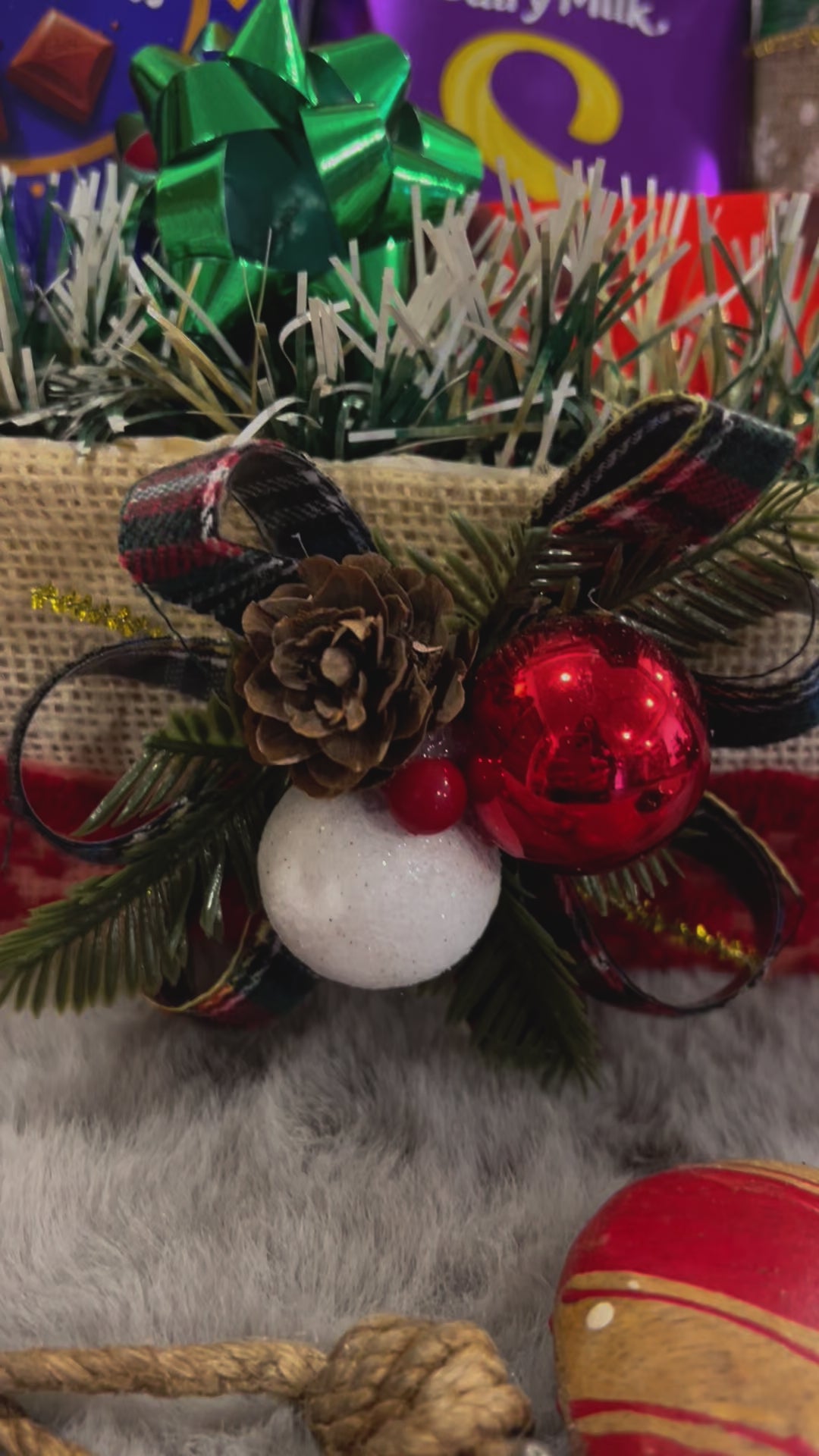 Festive Christmas Hamper – Snowman Showpiece, Open Secret Cookies, Decorative Candle & Cadbury Chocolates