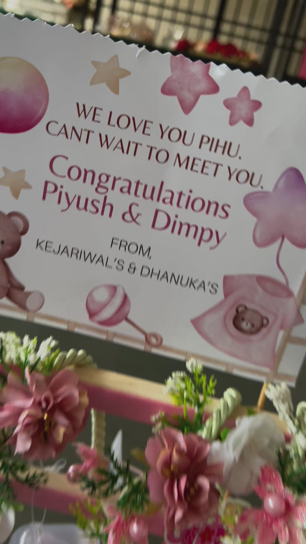 Luxury Newborn Gift Hamper for Baby Girl - Floral Decorated Wardrobe Basket