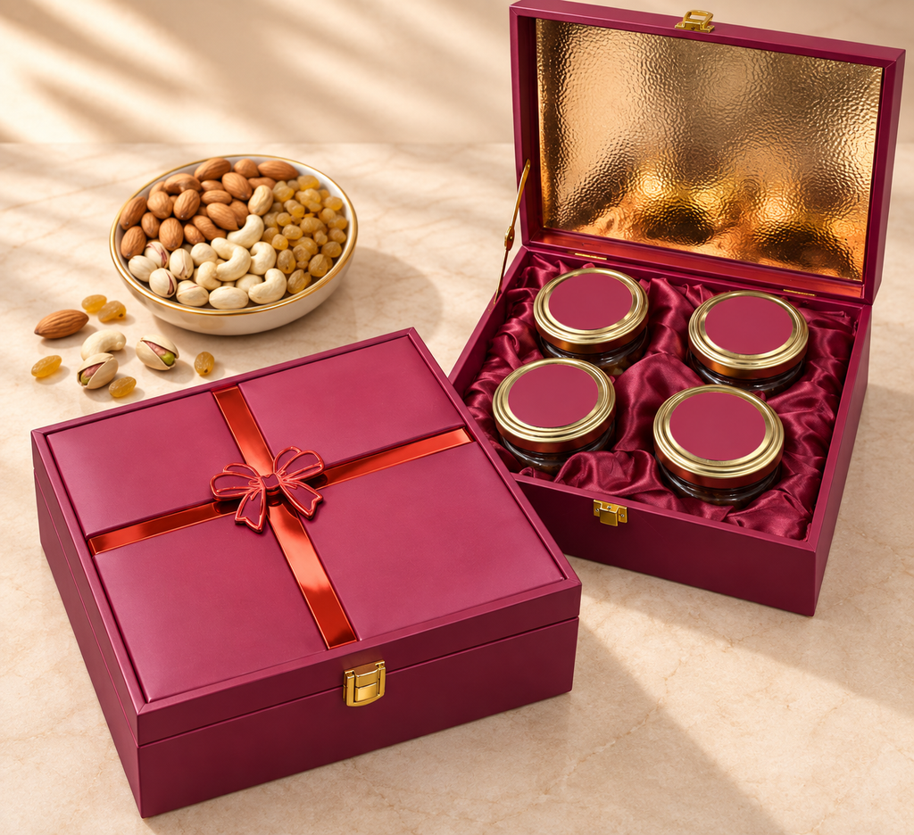 Premium Bow Style Dry Fruit Gift Box for Diwali Corporate and Wedding Gifting