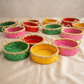round woven cotton dori hamper basket