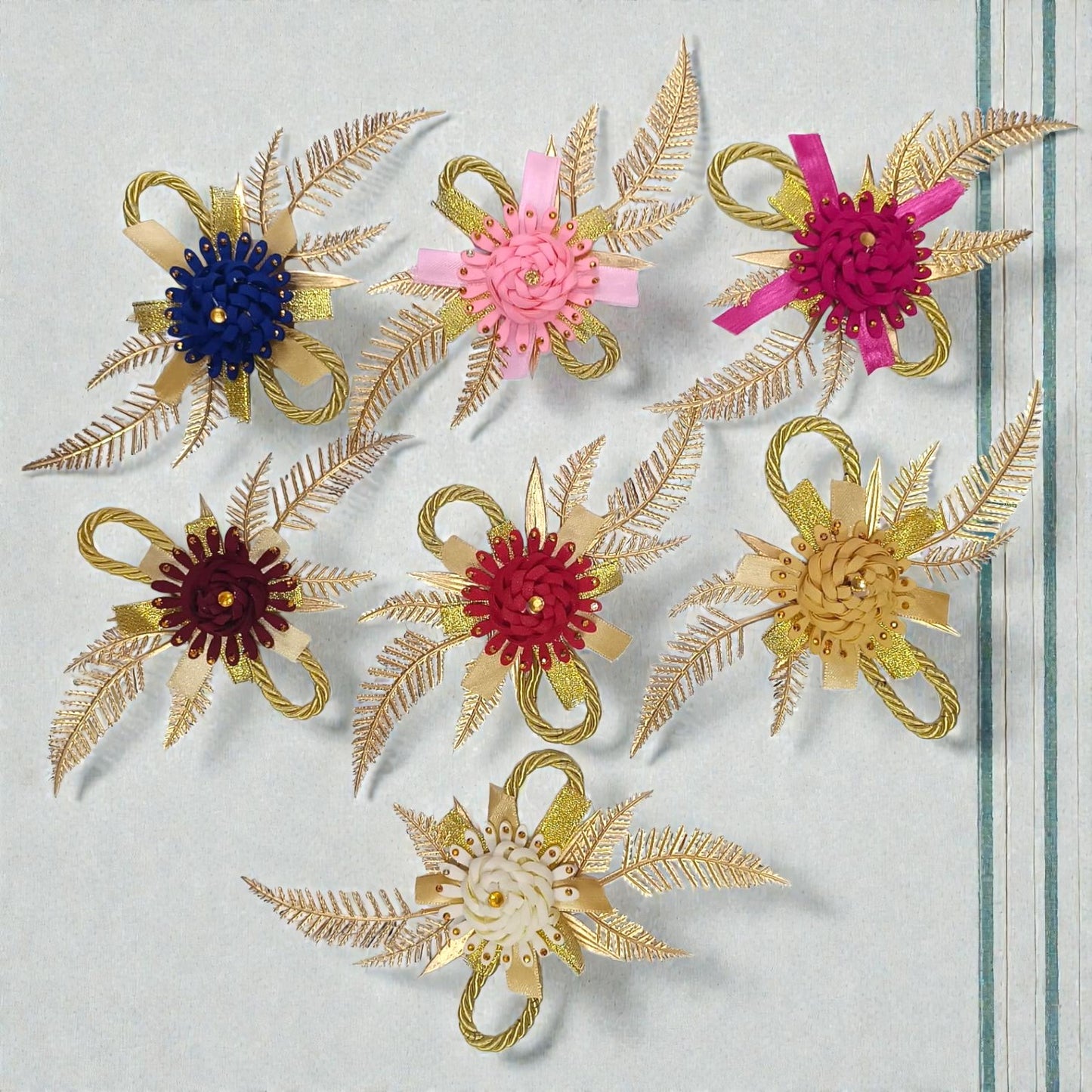 Simple design artificial flower bunch in assorted colors for hamper and gift decoration.