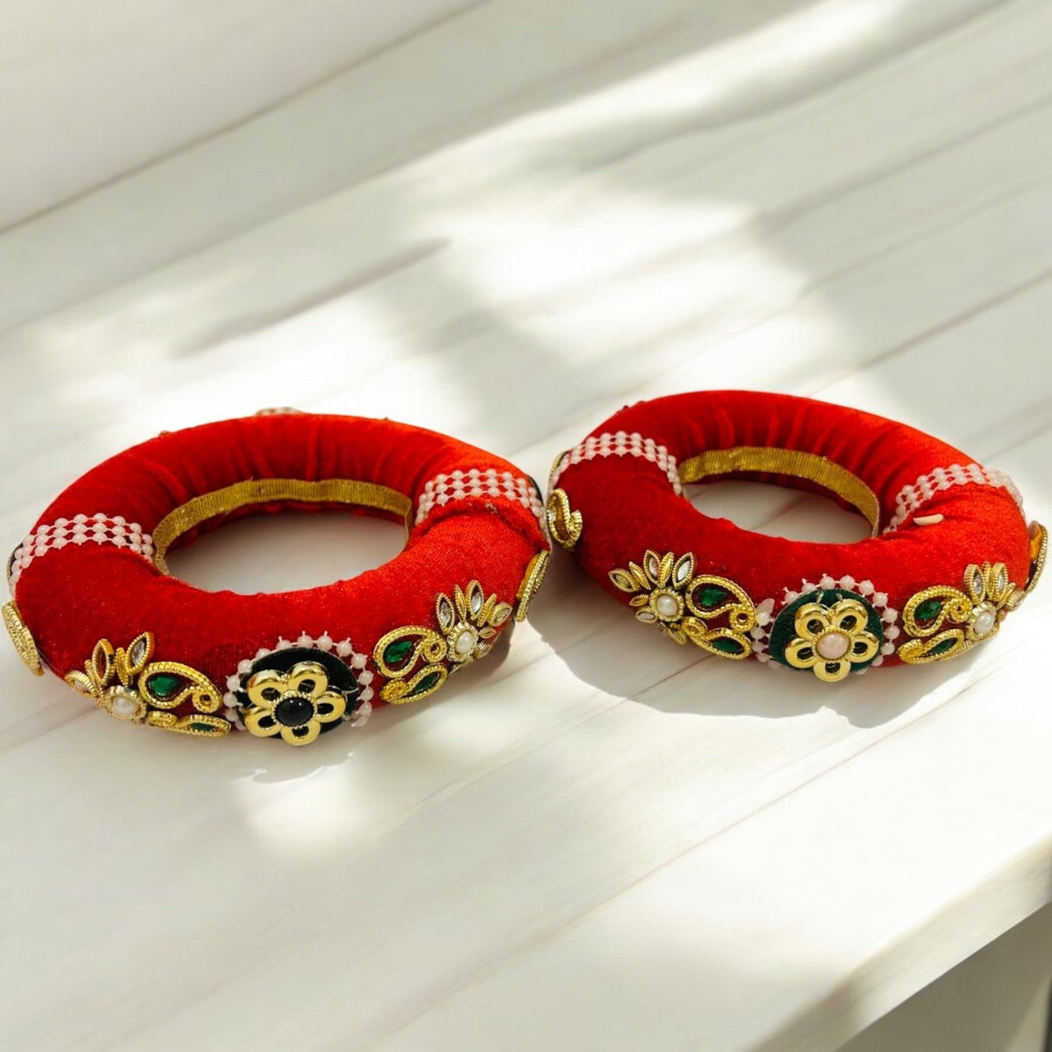 Simple Indhi cushion with plain satin cover