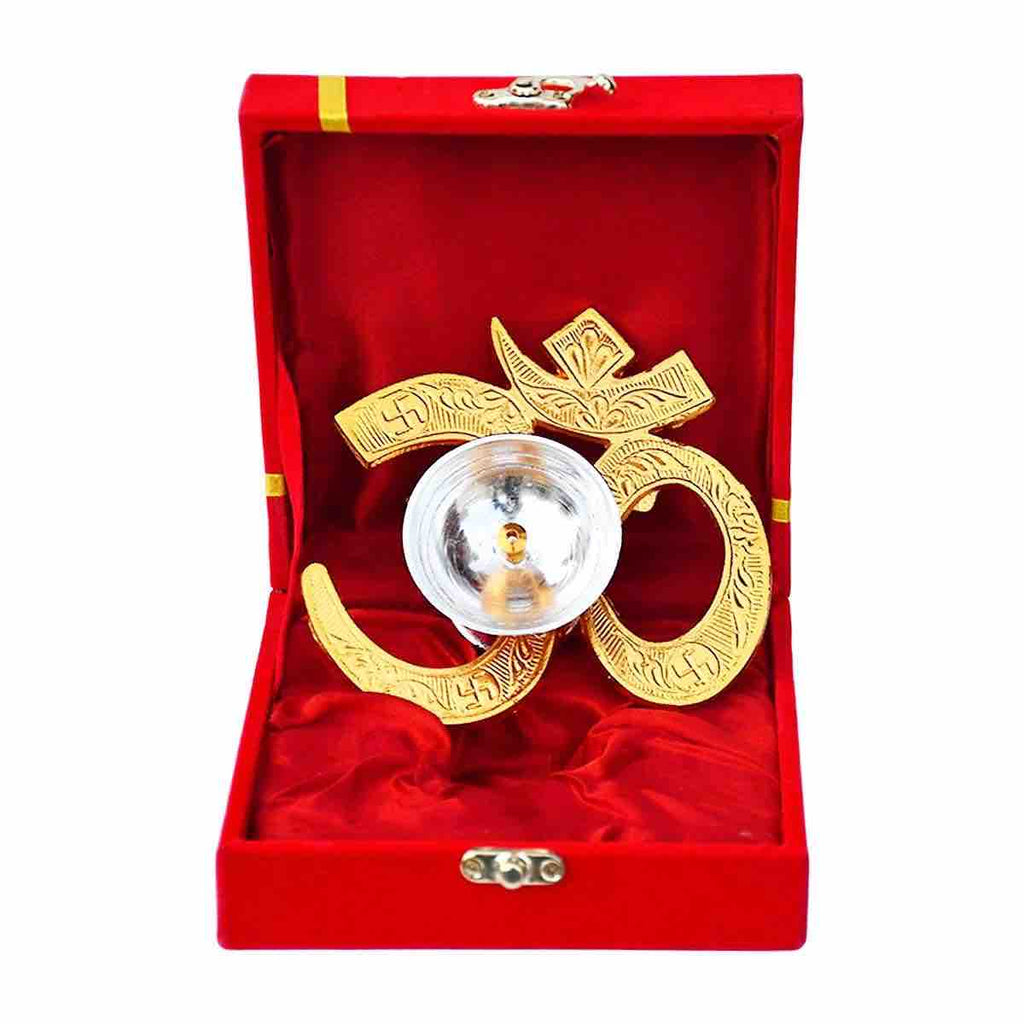 Traditional Om Swastik Diya Velvet Box for Wedding Return Favours