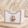 Premium Triple Flower Foldable Gift Basket made from Kappa board for elegant hamper packaging. Decorative foldable hamper basket measuring 12x8x5 inches for wedding hampers, festive gifting, and corporate gift packaging