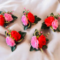 Wrap Shap Artificial 2 Big Rose Flower Bunch in assorted festive colors – perfect for wedding trousseau, gift wrapping, hampers, cake decor, and crafts