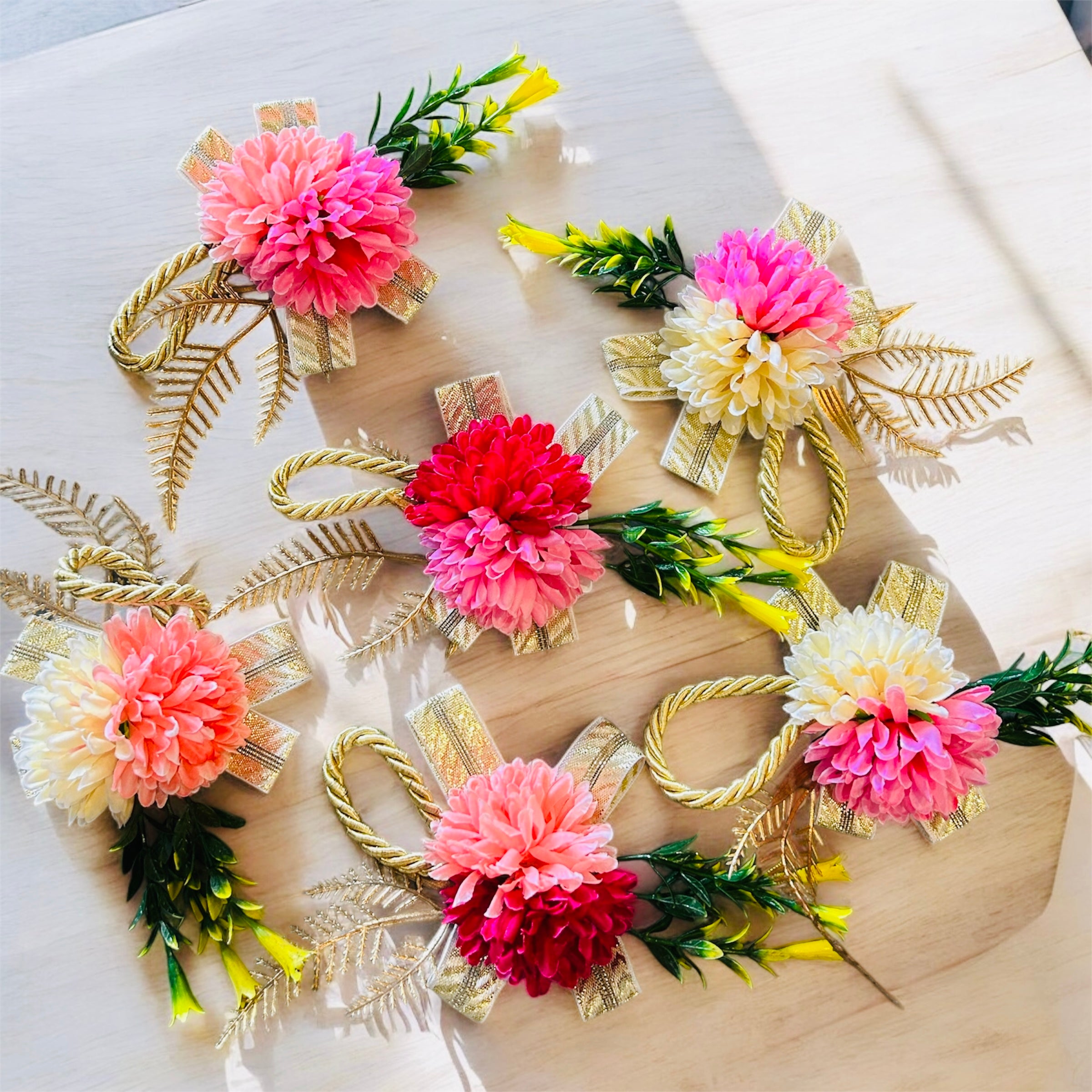 Artificial Carnation Flower Bunch (2 Flowers) – Assorted Colors for Gift Packing, Trousseau, Decor & DIY Craft by Wrap Shap