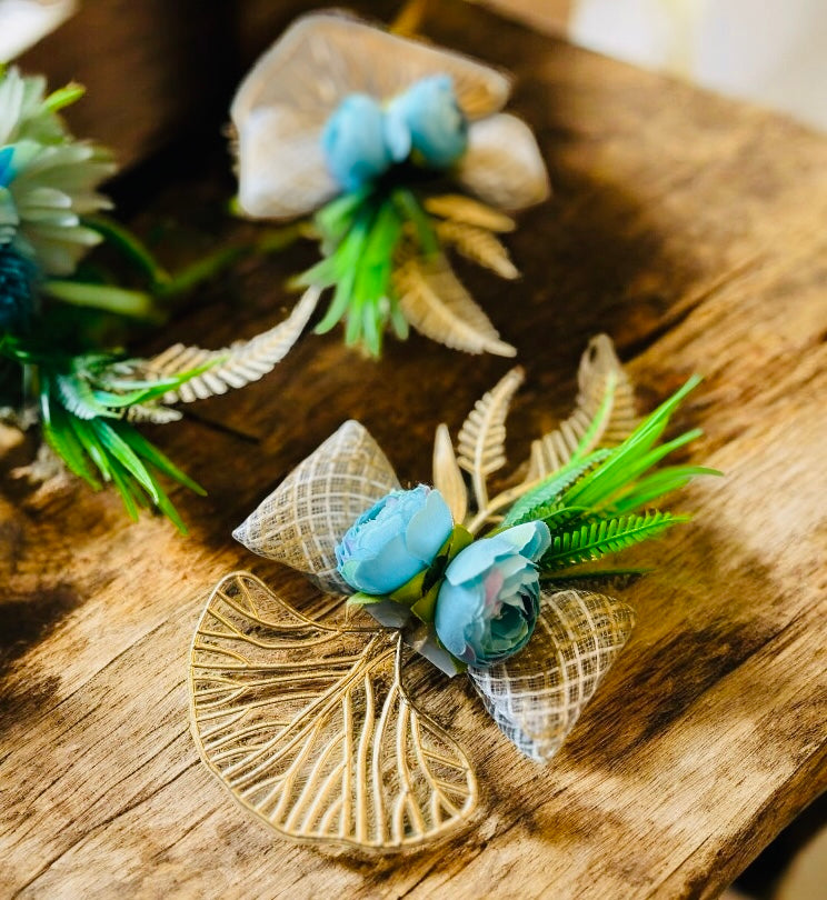 Artificial Peony Flower Bunch with Golden Leaf – Assorted Colors for Gift Packing, Trousseau Decoration, Hampers, Cakes & Craft by Wrap Shap