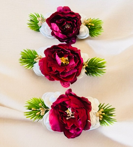 Artificial Peony Flower Bunch with Side Flowers & Embellishments – Assorted Colors for Gift Packing, Trousseau, Festive Decor & Craft Use by Wrap Shap