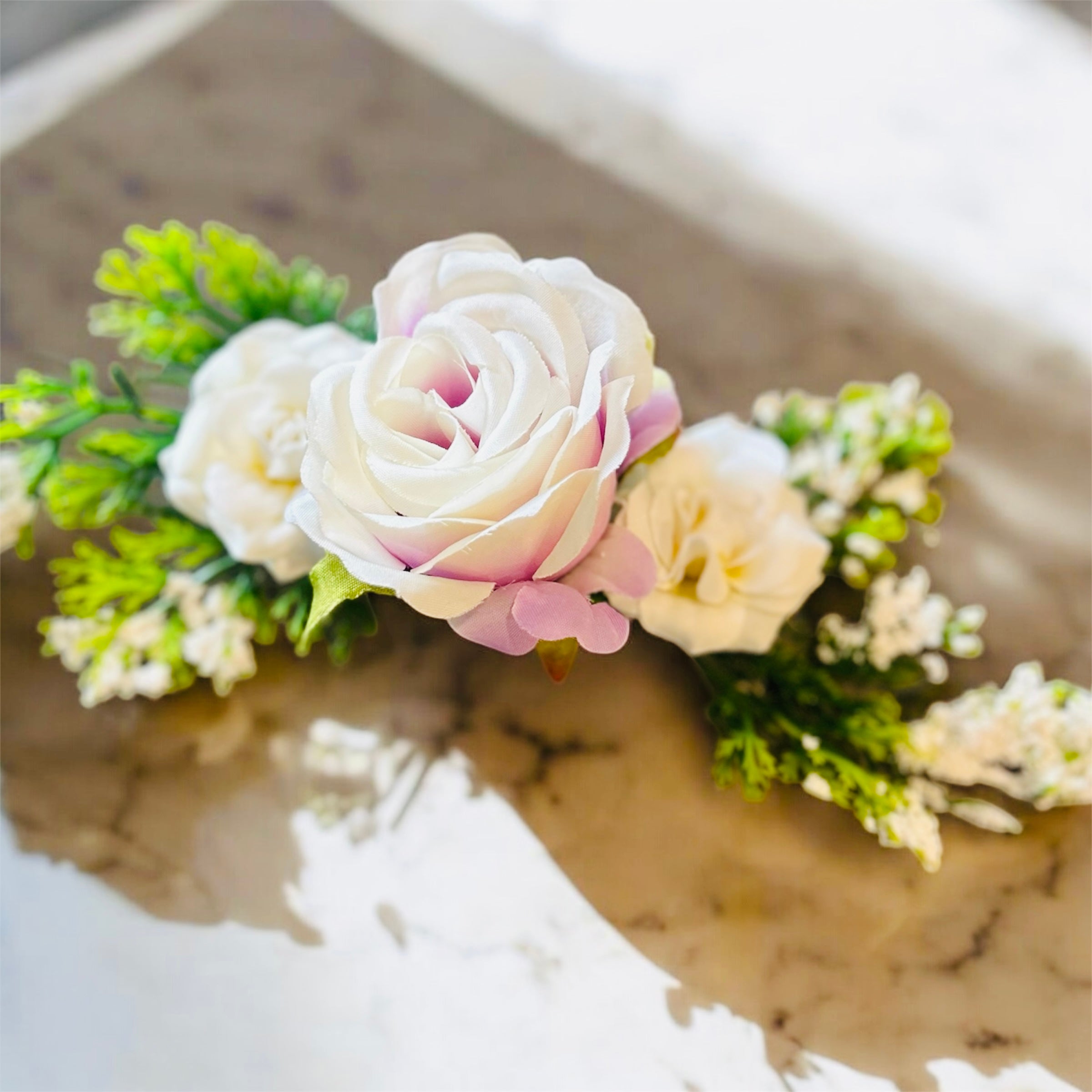 Artificial Rose Flower Bunch with Side Flowers & Embellishments – Assorted Colors for Gift Packing, Trousseau, Festive Decor & Craft Use by Wrap Shap