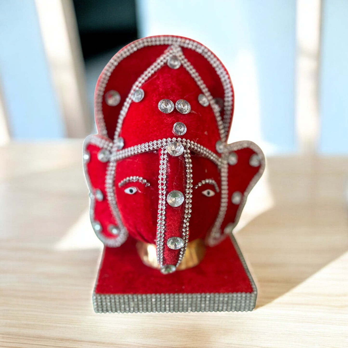 Decorated Sookha Nariyal in Ganpati Face Theme – Dry Coconut for Pooja & Wedding Rituals by Wrap Shap