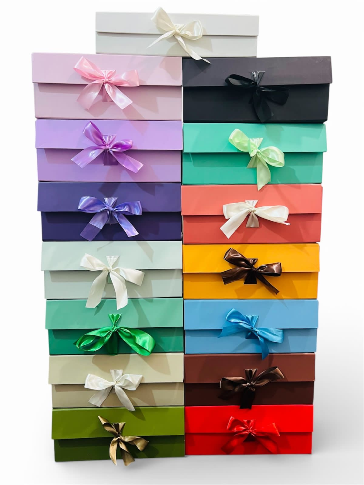 Premium collapsible ribbon gift box 8x10 inches in multiple colors for gifting and hampers