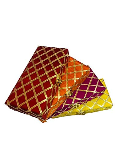 Luxurious Cross Gota Cloth Cash & Gaddi Gift Box - Mixed Colors