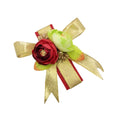 Elegant Mixed Peonies with Red Jute Belt Artificial Flower Bunch for Gift Decoration and Wedding Packing