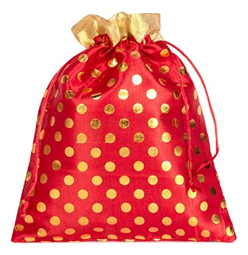 Charming Polka Dot Print Potli Batwa Bags (7x5 inches) – Ideal for Return Favors and Gifting Dry Fruits