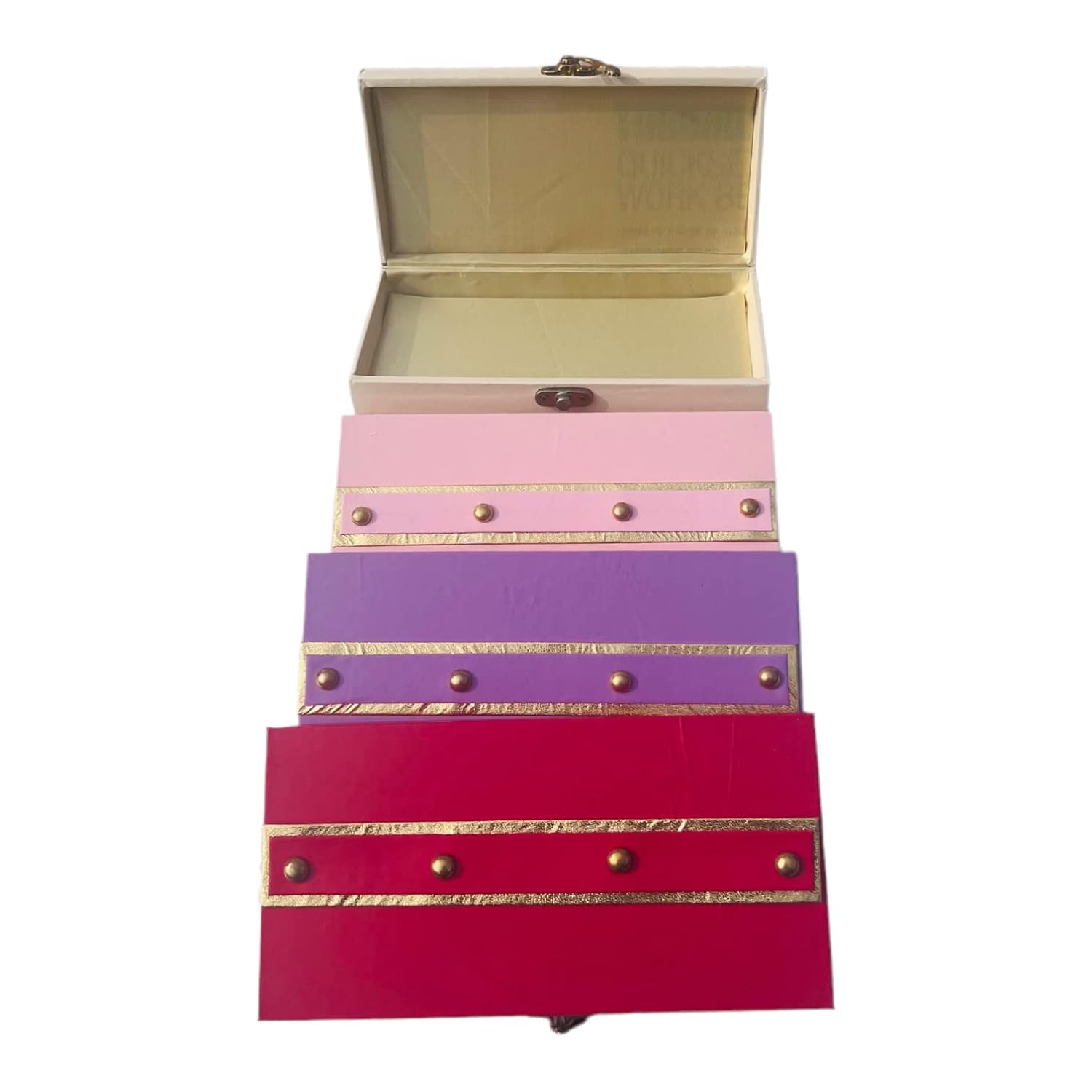 Sophisticated MDF Leatherette Cash & Gaddi Gift Box - Mixed Colors
