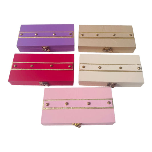 Sophisticated MDF Leatherette Cash & Gaddi Gift Box - Mixed Colors