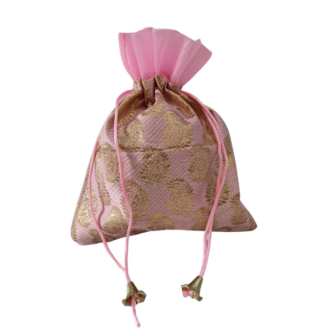 Paisley Print Brocade Potli Batwa Bags