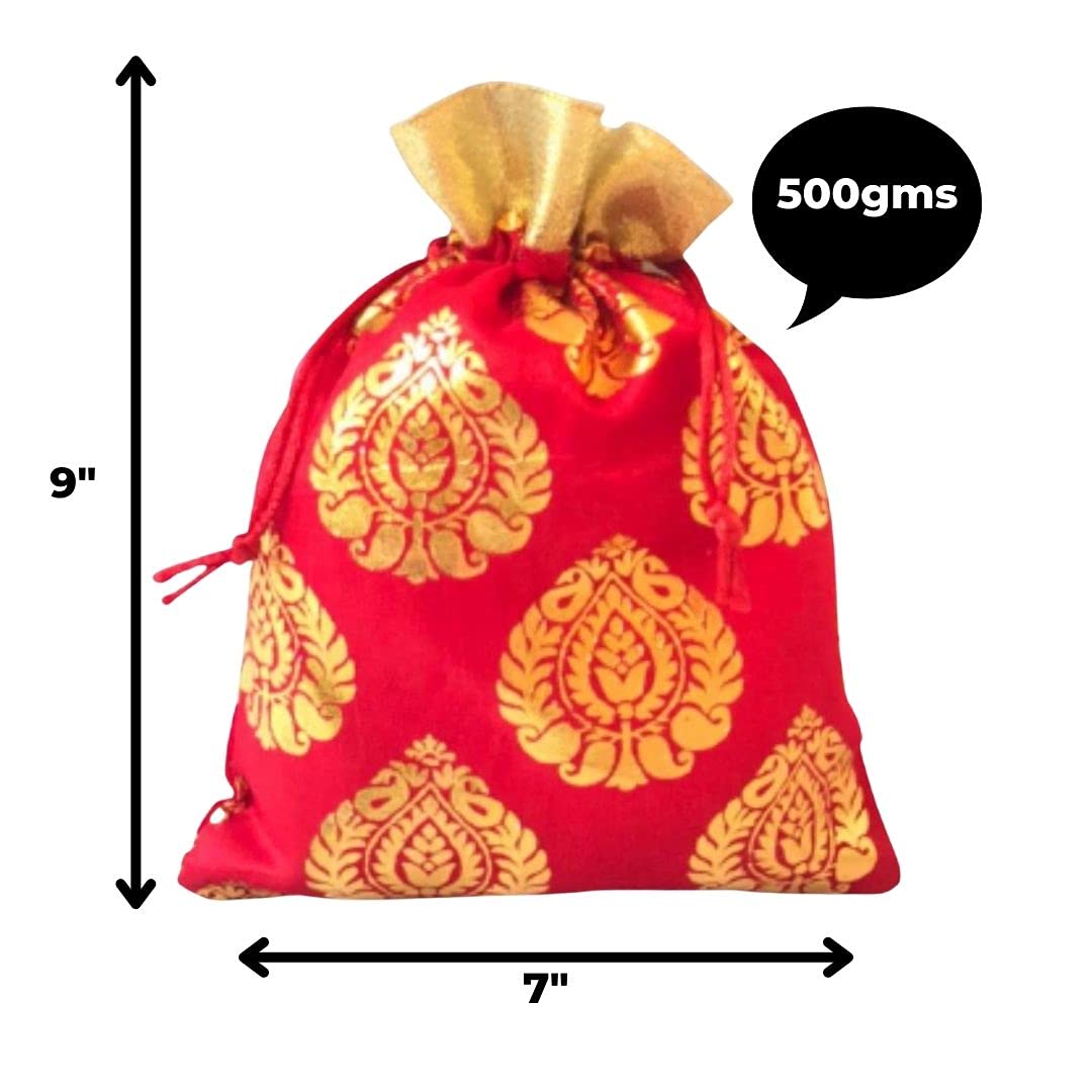 Elegant Paan Print Potli Batwa Bags – Perfect for Return Favors and Gifting Dry Fruits