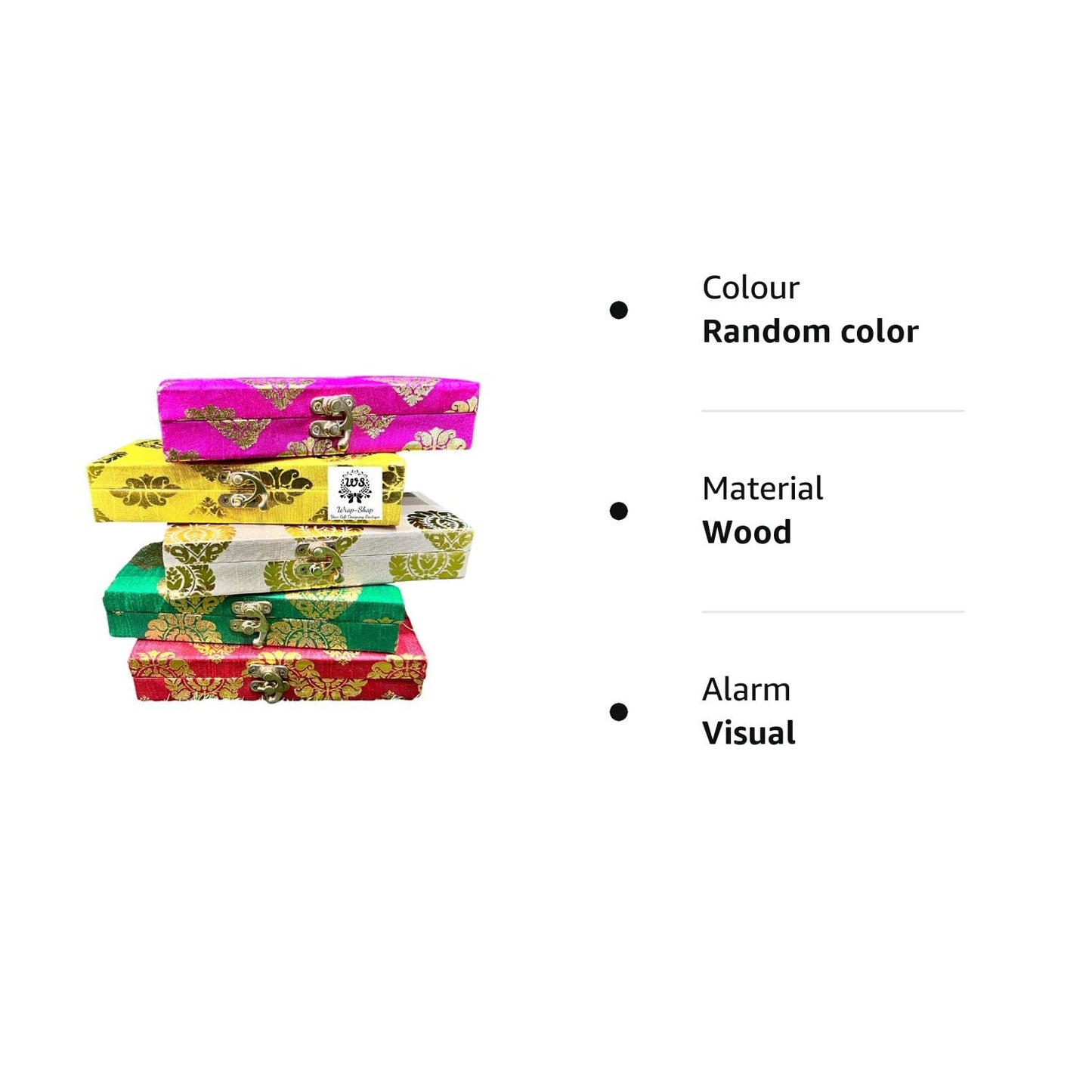 Vibrant Paan Print Cloth Cash & Gaddi Gift Box - Mixed Colors, 8"x4"x2"