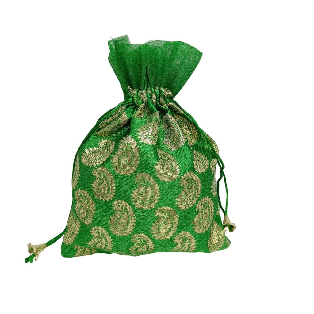 Paisley Print Brocade Potli Batwa Bags
