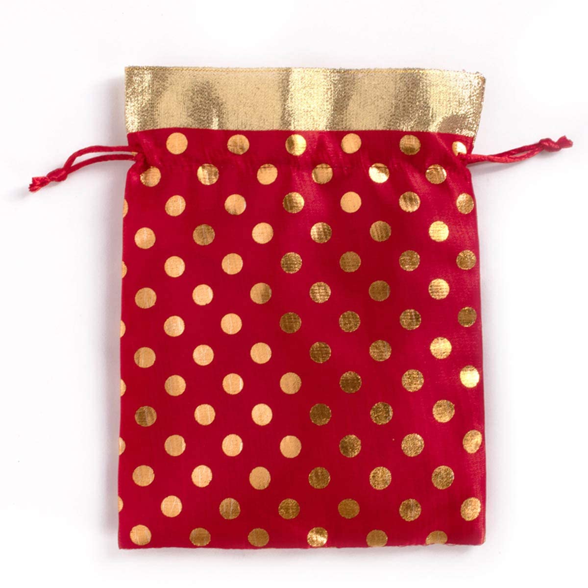 Charming Polka Dot Print Potli Batwa Bags (7x5 inches) – Ideal for Return Favors and Gifting Dry Fruits