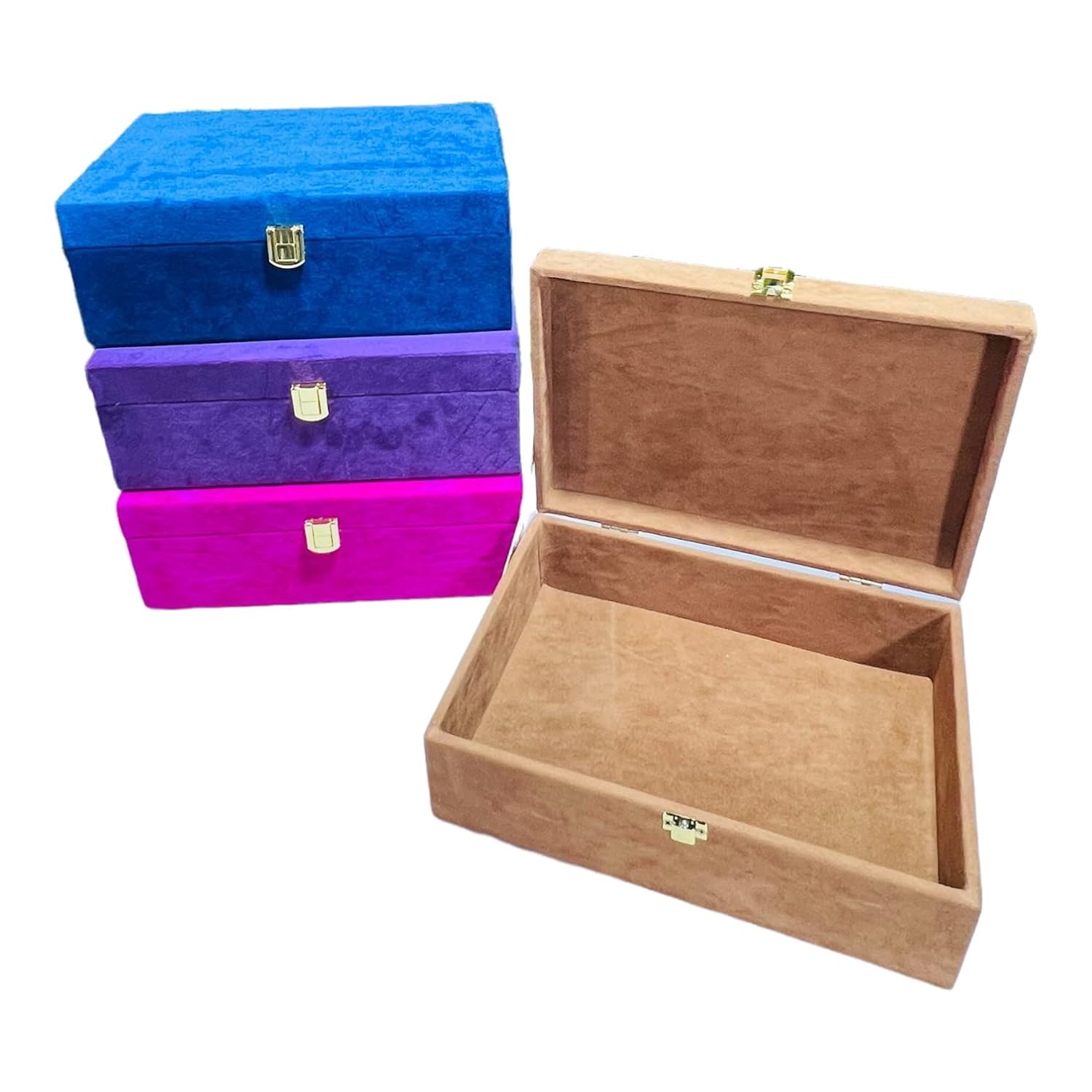 Suede Velvet MDF Empty Gift Box