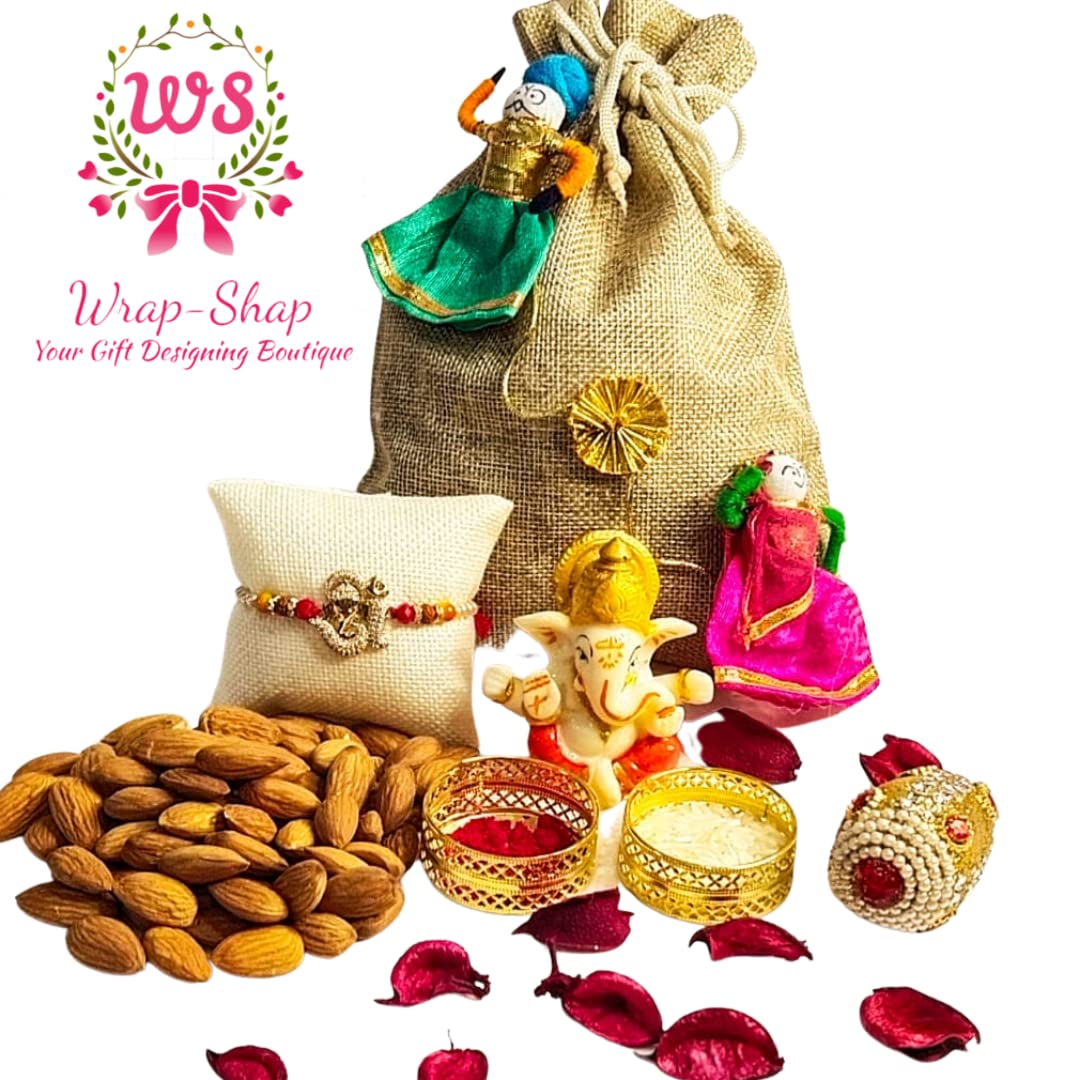 Charming Jute Potli Bags with Puppets (7x9 inches) – Ideal for Return Favors and Gifting Dry Fruits