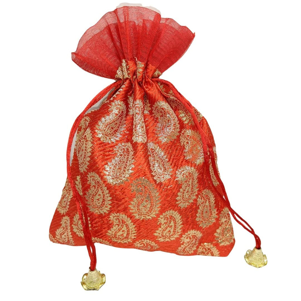 Paisley Print Brocade Potli Batwa Bags