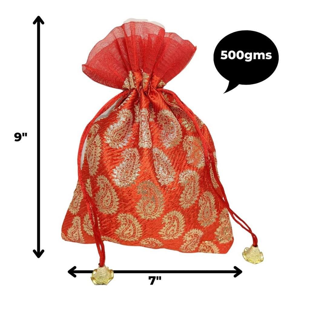 Paisley Print Brocade Potli Batwa Bags
