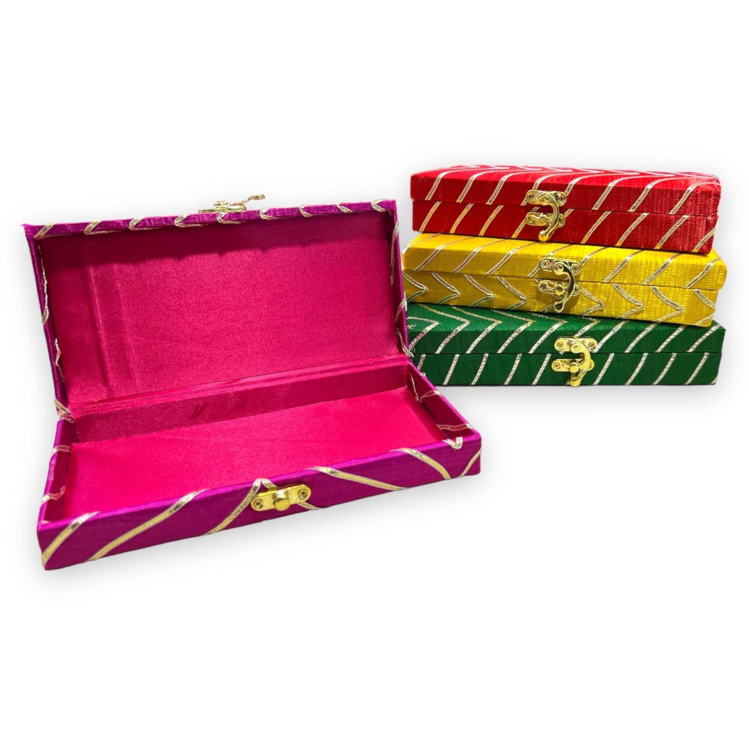 New Leheriya Gota Print Cash or Gaddi Gift Box - Mixed Colors