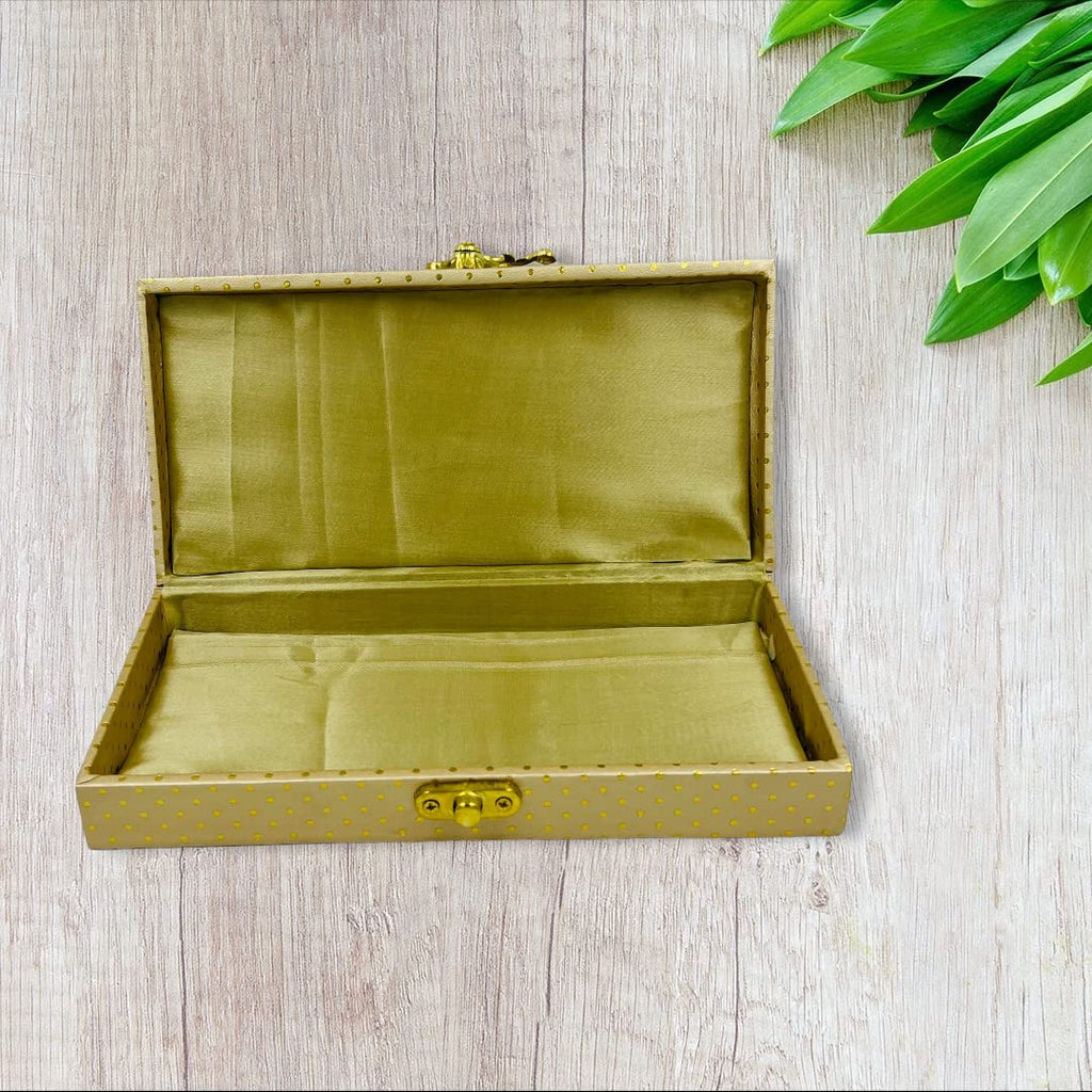 Chic Polka Dot Leatherette MDF Cash & Gaddi Gift Box - Mixed Colors, 8"x4"x2"