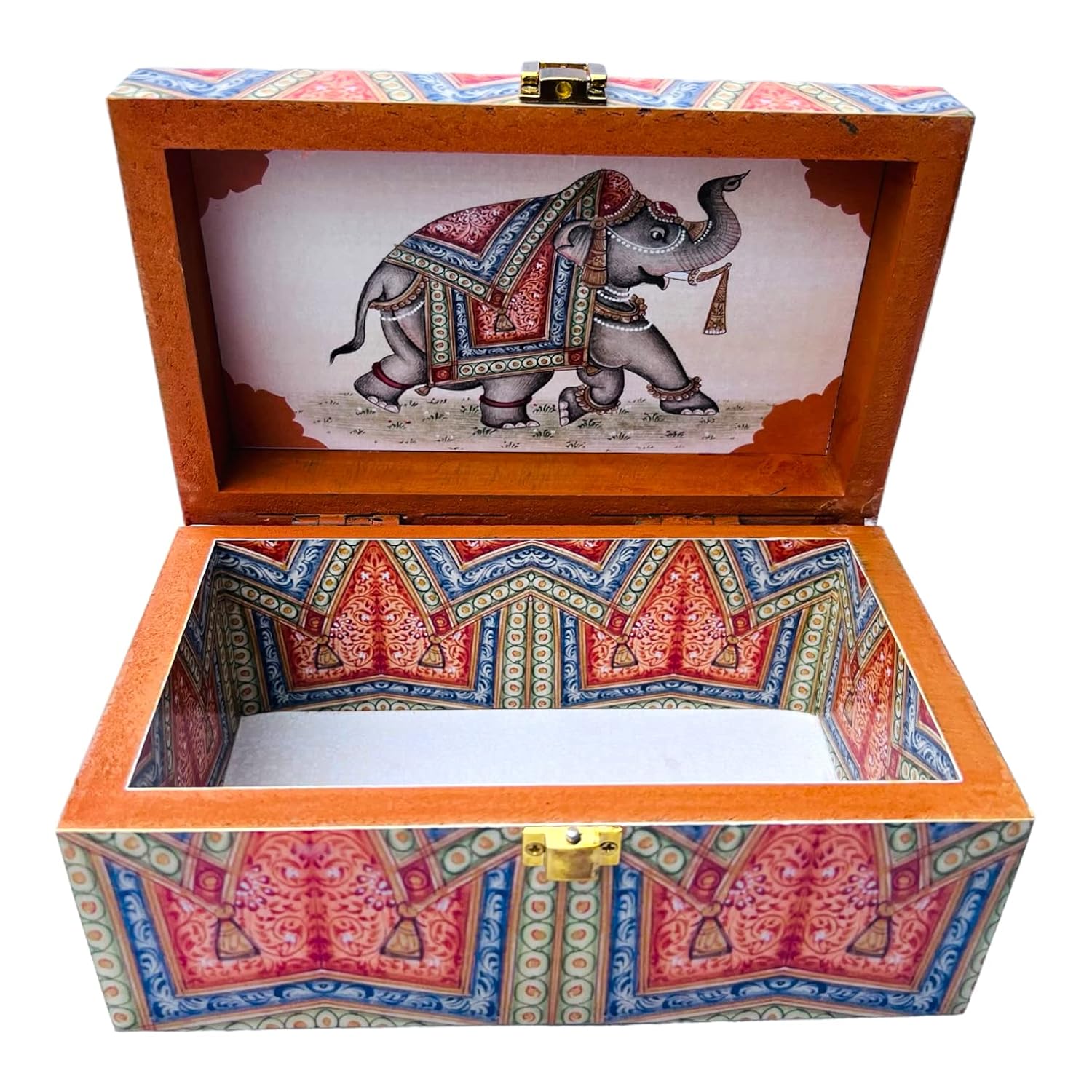 Elephant Wooden Dry Fruit Box with Jars