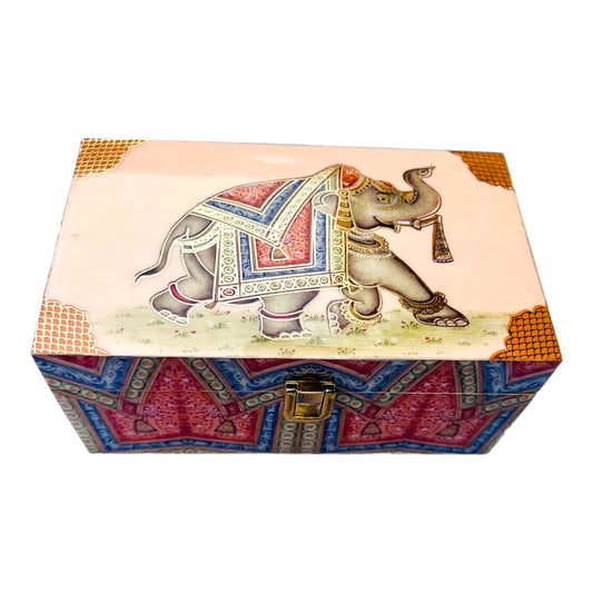 Elephant Wooden Dry Fruit Box with Jars