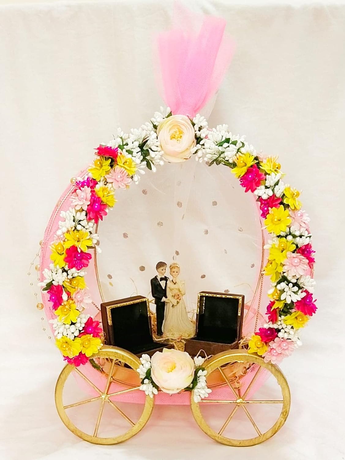 Golden Metal Carriage Engagement Ring Platter