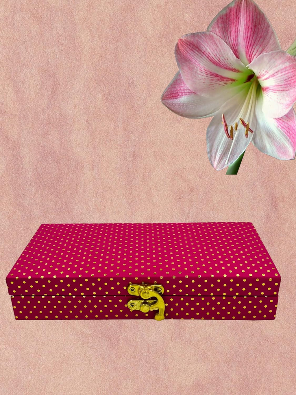 Chic Polka Dot Leatherette MDF Cash & Gaddi Gift Box - Mixed Colors, 8"x4"x2"