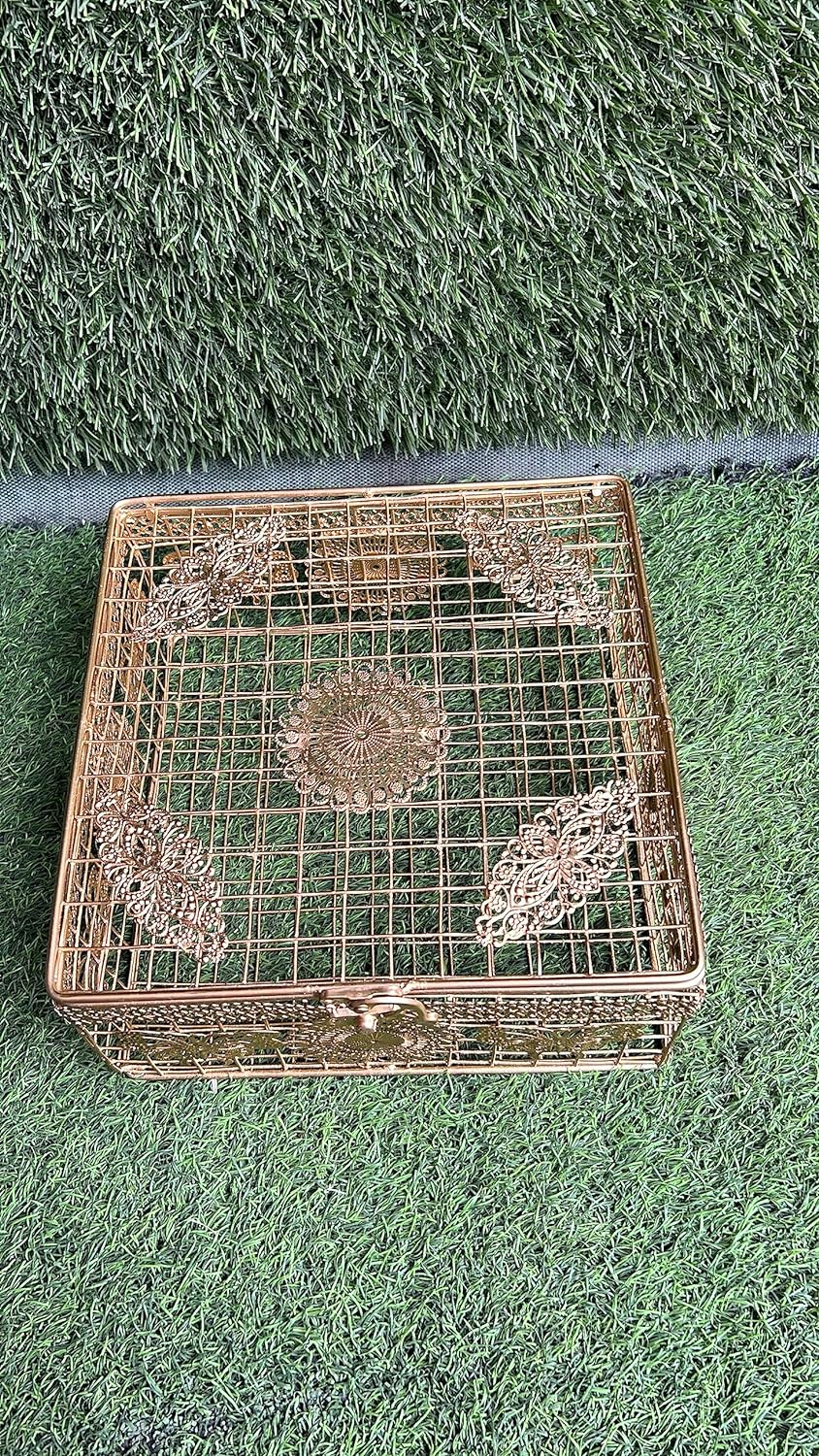 Golden Metal Butterfly Design Gift Box