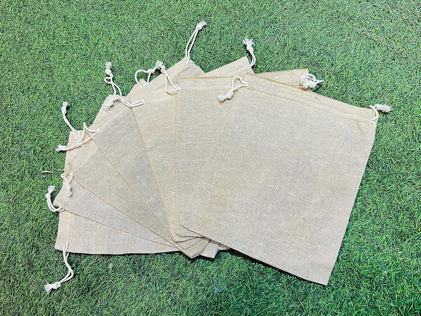 Rustic Elegance Jute Potli Batwa Bags (7" x 9")