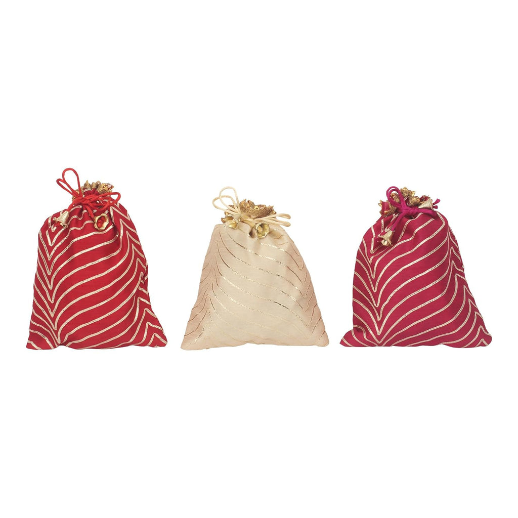 Leheriya potli bags available in 5x7, 7x9 and 9x12 inches for gifting and weddings