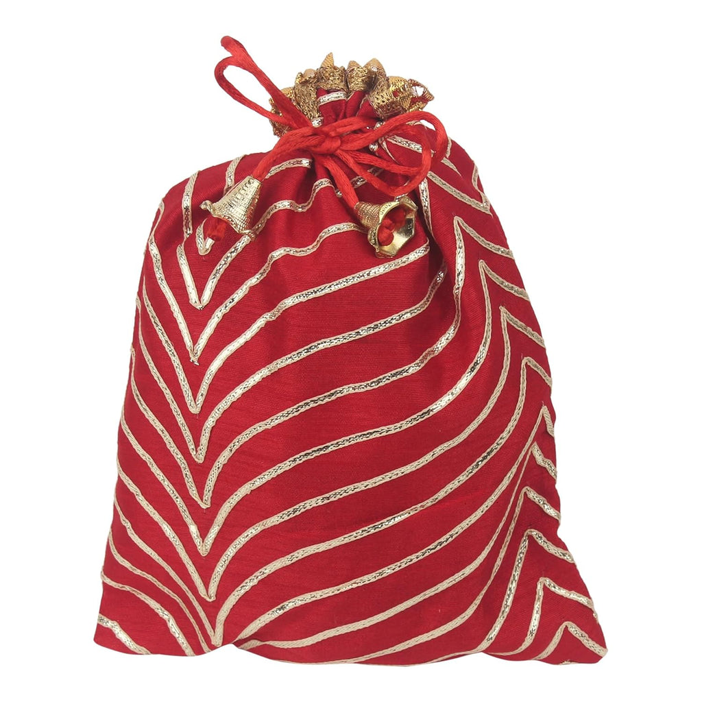 Leheriya potli bags available in 5x7, 7x9 and 9x12 inches for gifting and weddings