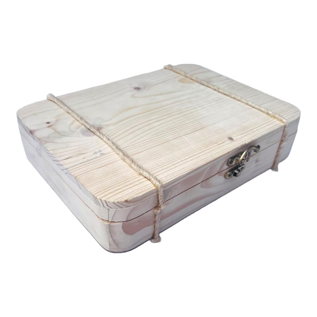 Flat wooden gift box with elegant design for premium product presentation