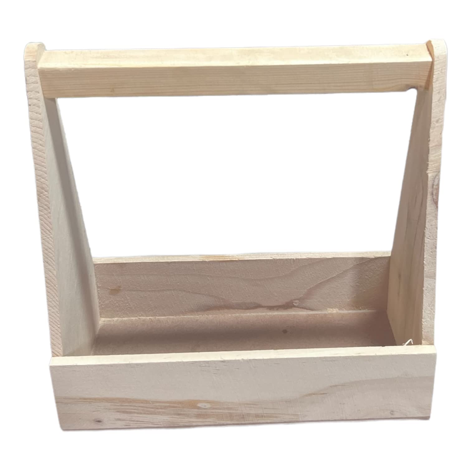 A pine wood gift basket designed for holding two jars, with a simple and natural finish.
