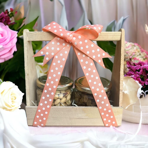 Rustic wooden hamper basket for gifting and packaging
